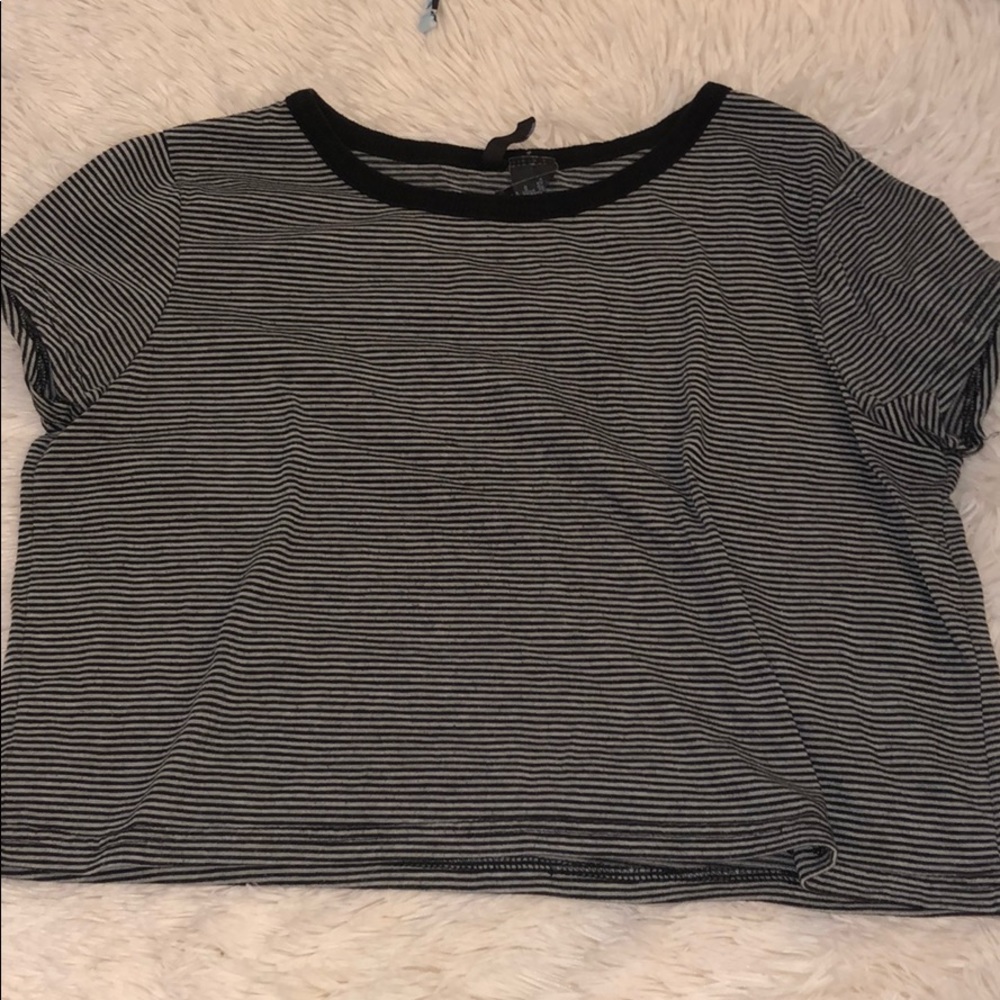 Striped Cropped T Shirt